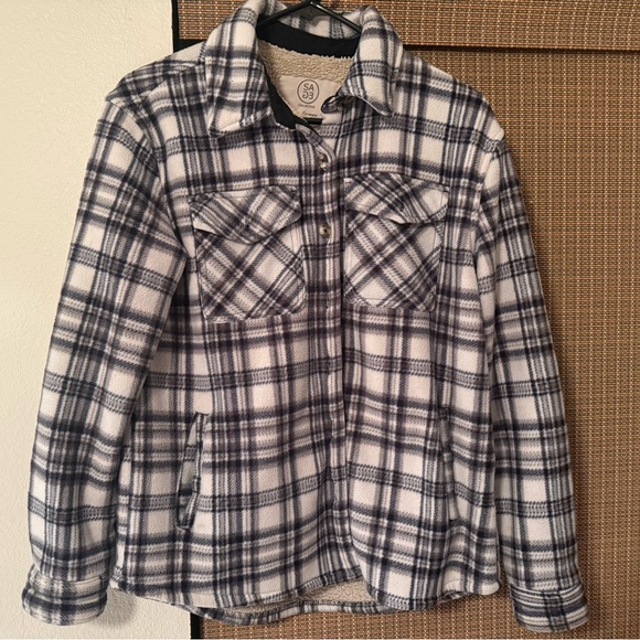Costco SAGE Plaid Button-Up Jacket. Blueish grayish color - Picture 1 of 2